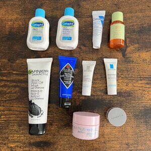 10 Pc Lot HIGH END & DRUG STORE Makeup Skincare travel size